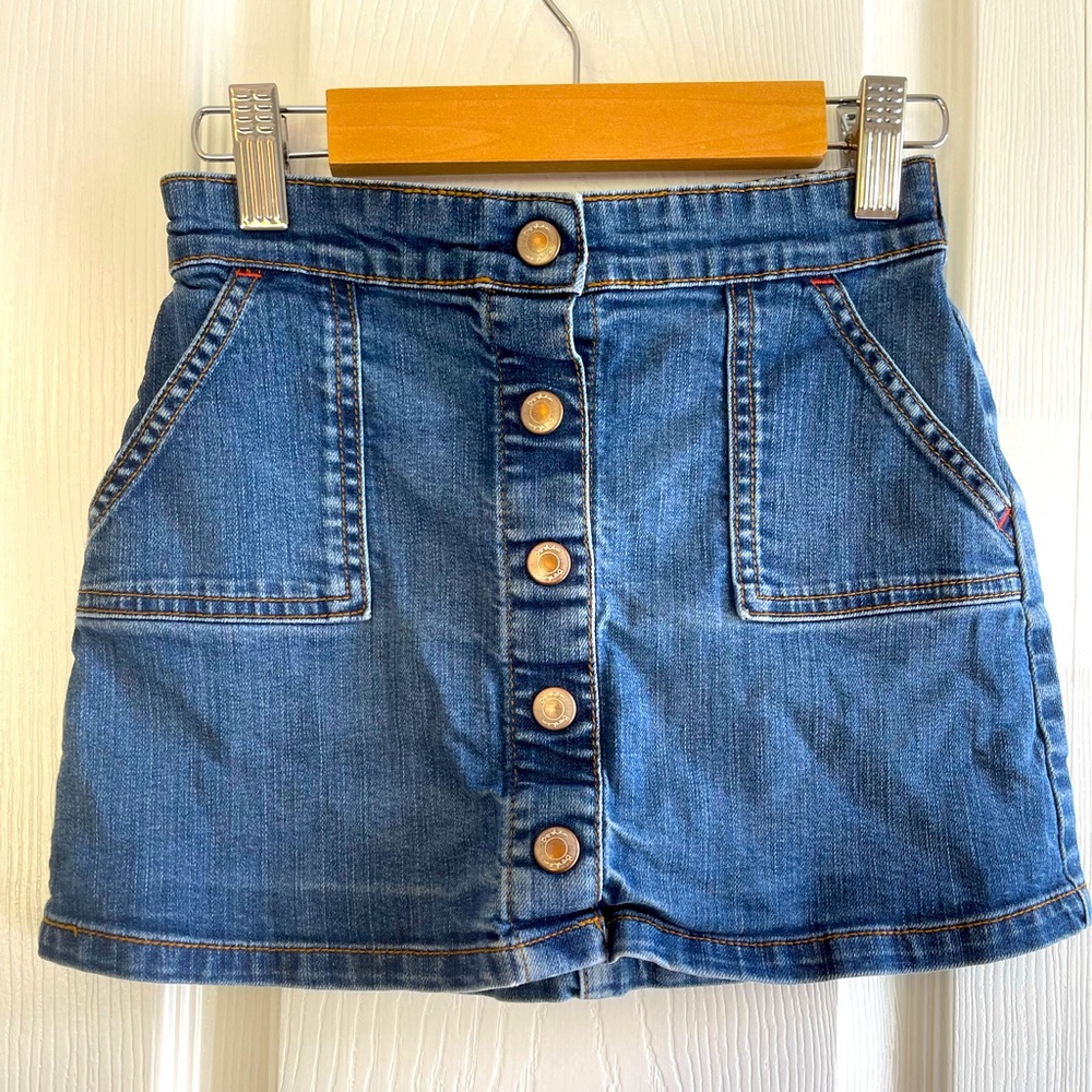 Boden Snap Closure Denim Skirt 6-7
